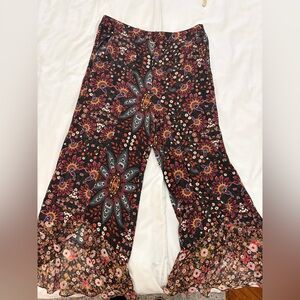 BCBGeneration Black and Red Floral Pants